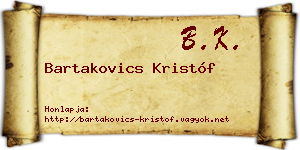 Bartakovics Kristóf névjegykártya