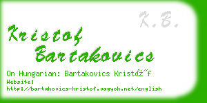 kristof bartakovics business card